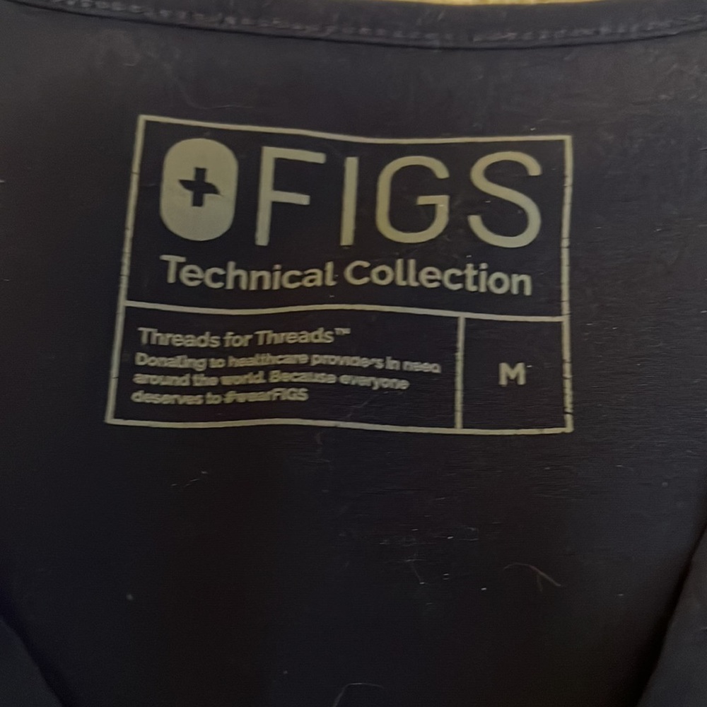 Navy Blue Figs Scrub Top - Picture 3 of 3